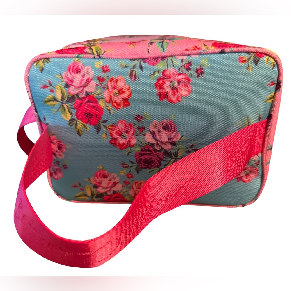 Betsey Johnson NWT Floral Pink Red & Purple Insulated Crossbody Lunch Bag (P170) - Picture 4 of 9
